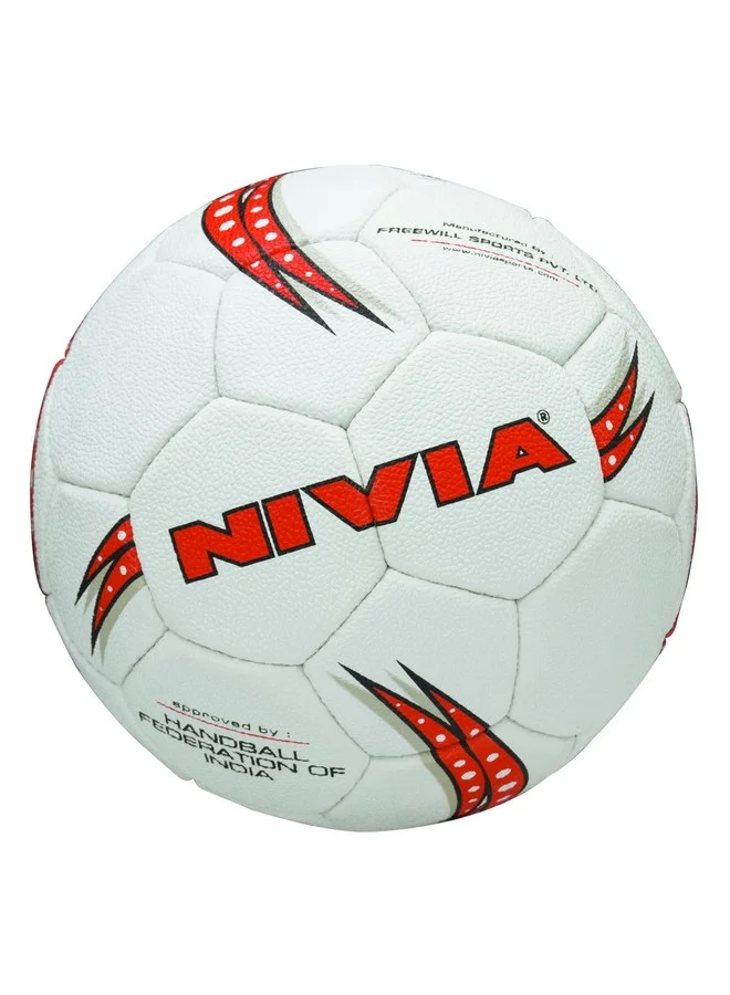 Nivia Professional Handball 32-Panel Rubberized Hand-Stitched Training Ball (White, Size 1) ypbud
