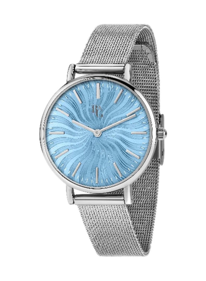 B&G Women's Analog Quartz Watch with Silver Stainless Steel Band (Blue Dial, 32mm) 9hjgm
