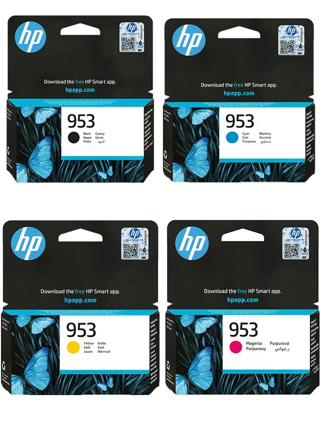 Premium Ink Cartridge Set for Office Printers (Black, Cyan, Yellow, Magenta, 4-Pack) a5qd7