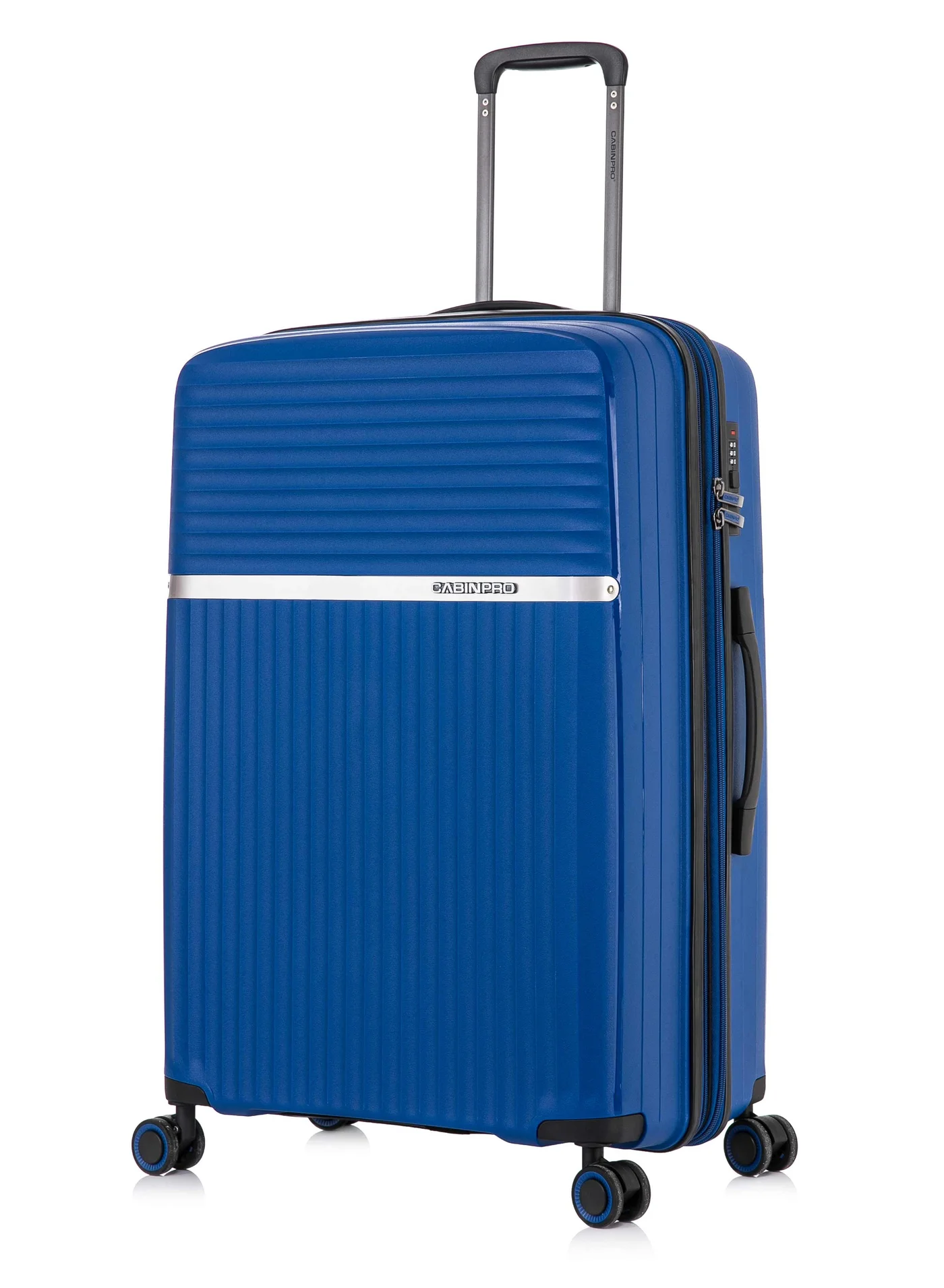 CABINPRO Expandable Hard Shell Trolley Luggage Premium PP Checked Suitcase with 360¡ã Spinner Wheels (Sapphire Blue, Medium) 160f9