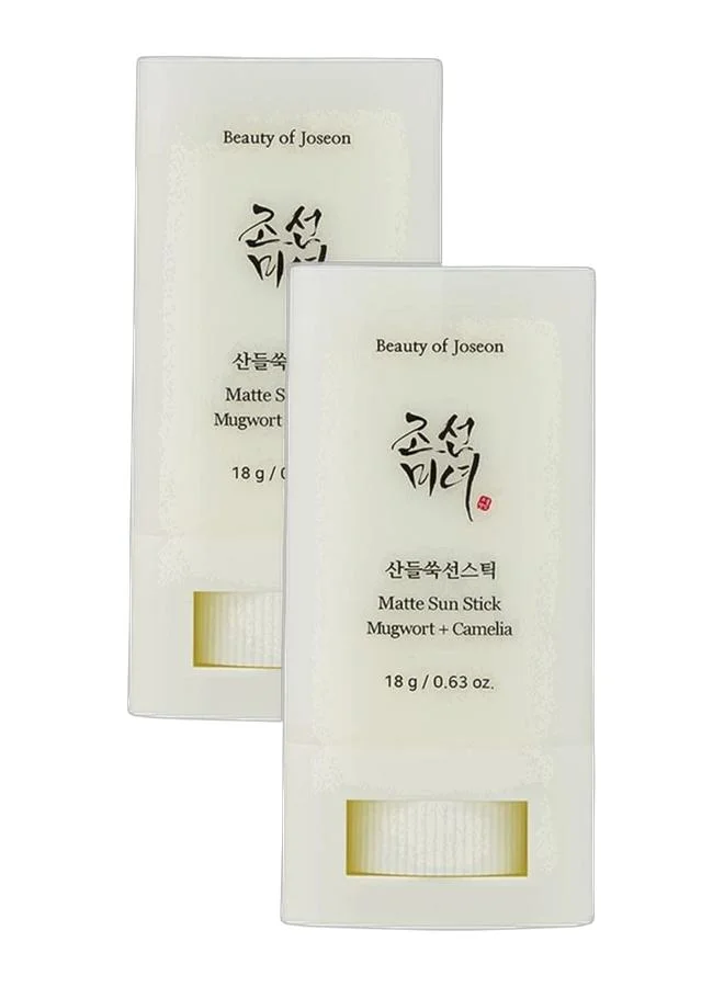 Premium Matte Sun Stick with Mugwort and Camellia Extract SPF 50 PA (2 Pack, 18g Each) 9b67i