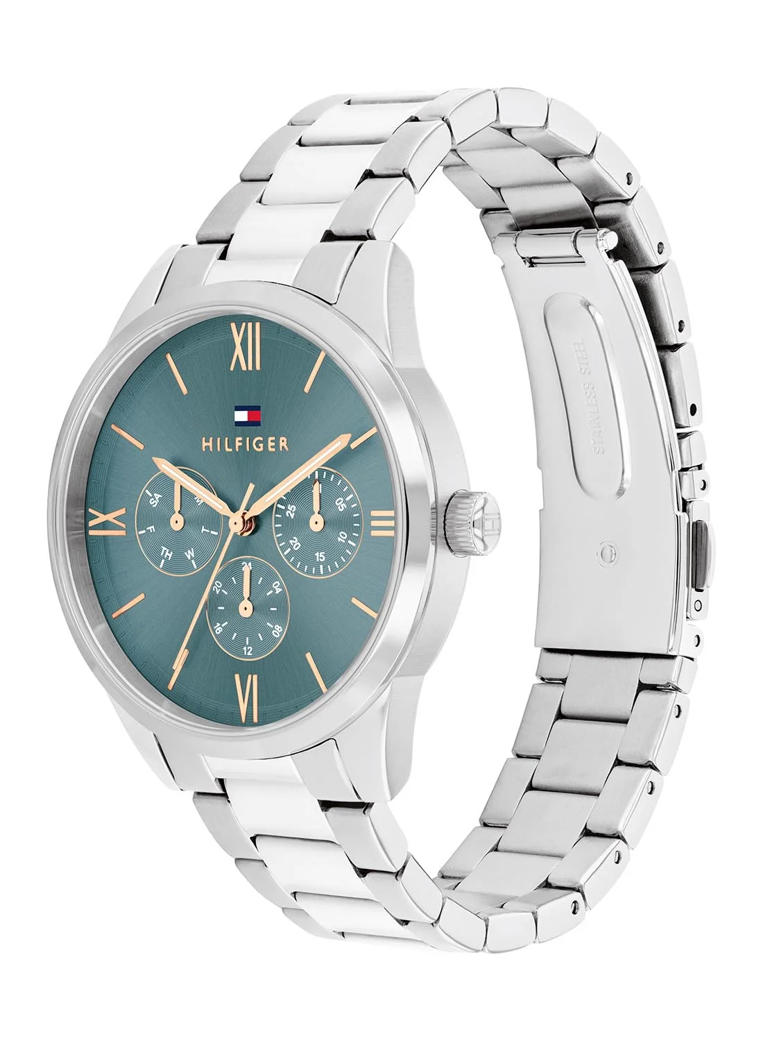 Premium Round Analog Quartz Watch for Women (Blue Case, Stainless Steel Band) dsxy2