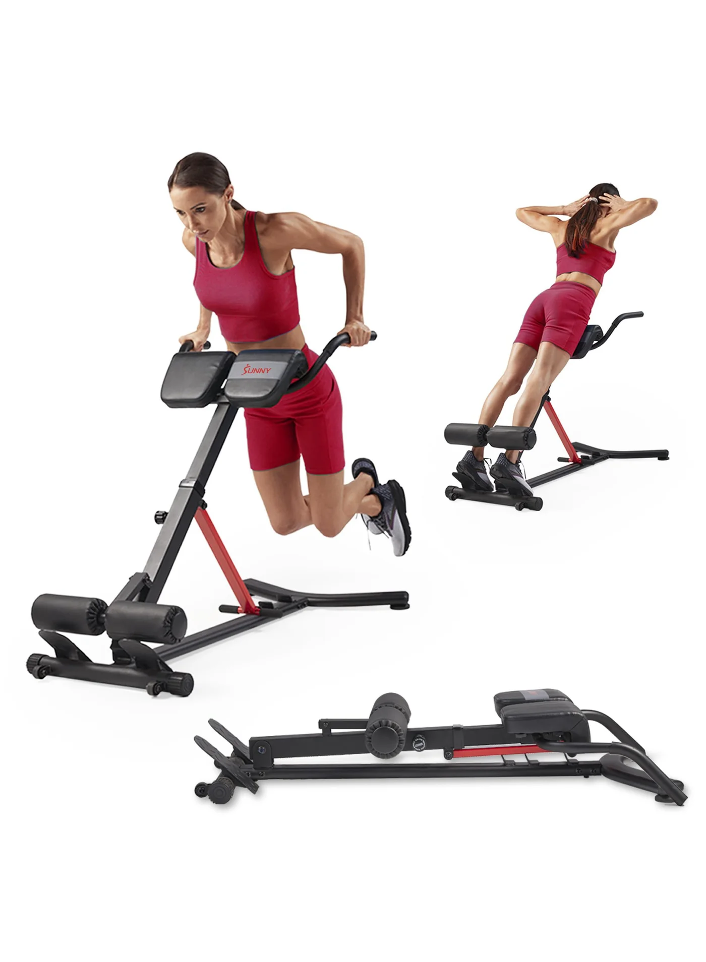 Arabest Foldable Hyperextension Roman Chair Adjustable Back Extension Bench for Home Gym Core & Glute Workouts (Heavy-Duty Steel) e2qup