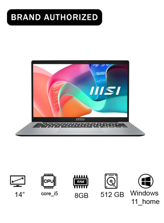 Premium 14-Inch Full HD Laptop, Intel Core i5-1335U, 8GB RAM, 512GB SSD, Windows 11 Home (Urban Silver, 14-Inch) 476wj