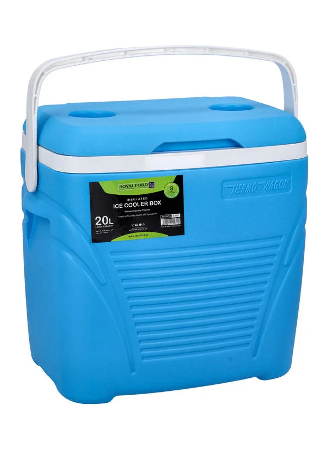 Royalford Insulated Ice Cooler Box Premium Plastic Portable Food Storage (Multicolour, 39.2x25.7x40.5cm) vxha0