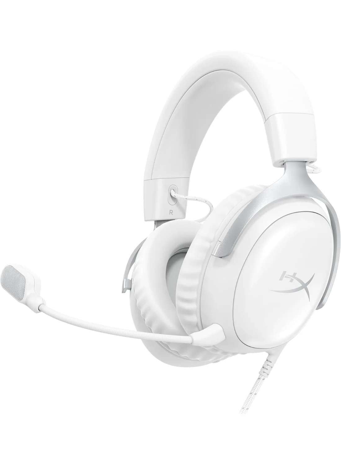 Premium Wired Gaming Headset with 53mm Drivers and Memory Foam Ear Cushions (White, Universal Compatibility) wz3ok