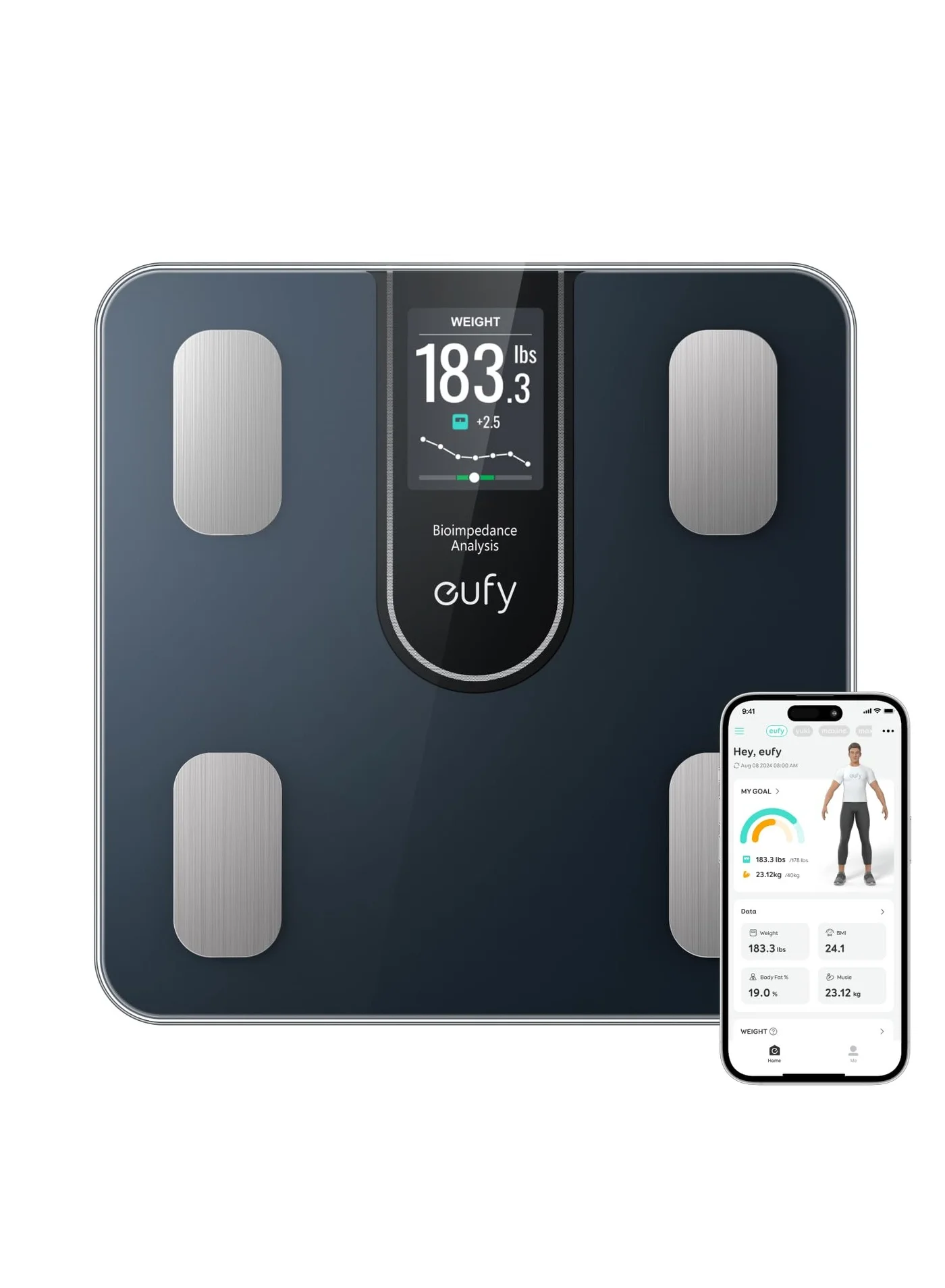 Smart Digital Bathroom Scale with Large TFT Display and Bluetooth Connectivity (16 Body Metrics, High Accuracy, Premium White) pvni5