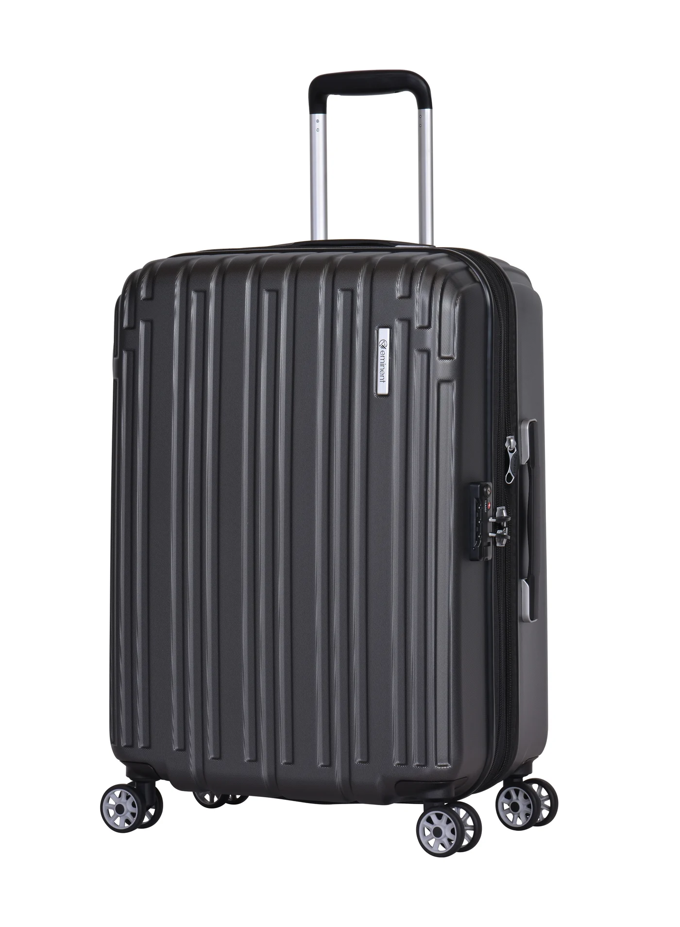 Eminent Hard Case Travel Luggage Makrolon Polycarbonate Suitcase with TSA Lock and 4 Quiet Spinner Wheels (Black, 65 cm) 0wwky