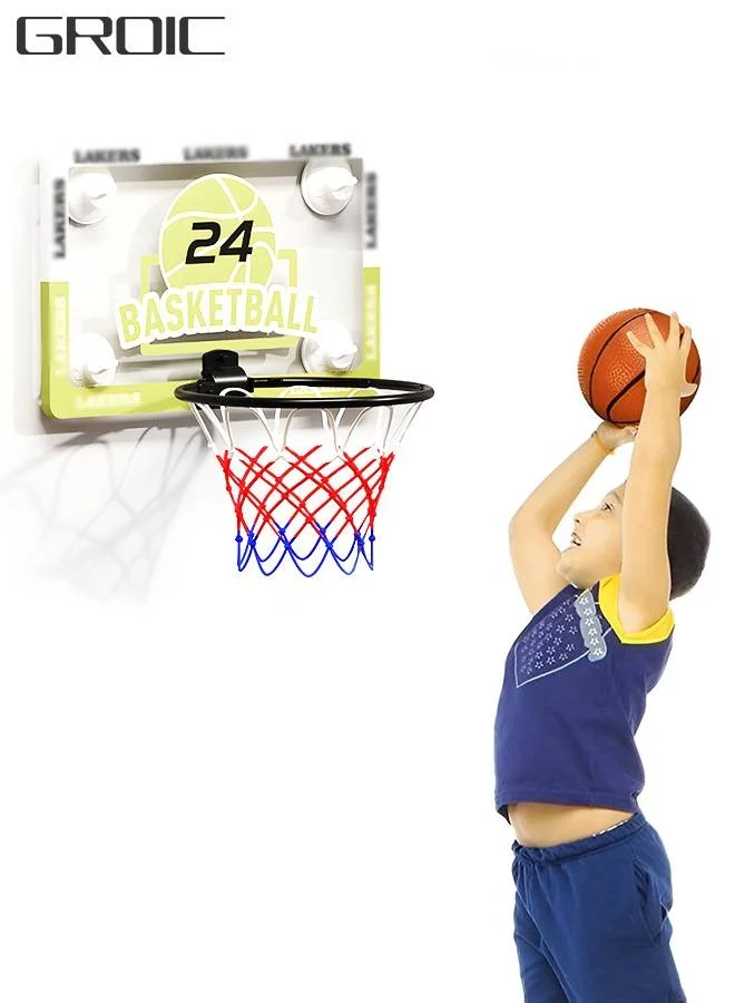 GROIC Mini Basketball Hoop Set for Door, Indoor Basketball Game with 1 Ball (Kids, 40 cm x 30 cm) tvff8