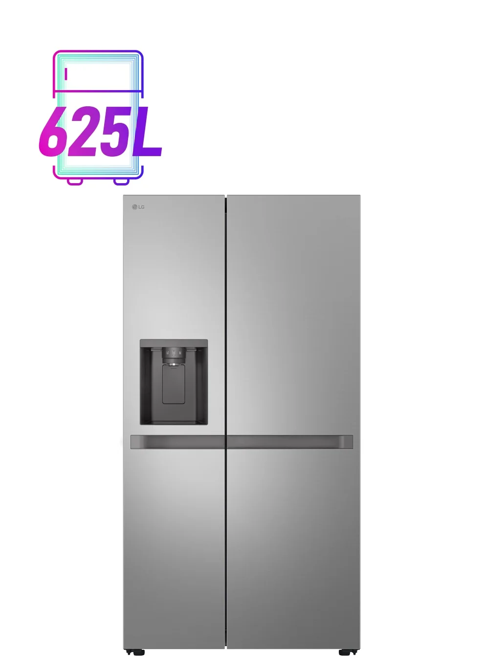 Premium Side-by-Side Refrigerator with Multi Air Flow and Smart Diagnosis (Platinum Silver, 625L) vby53