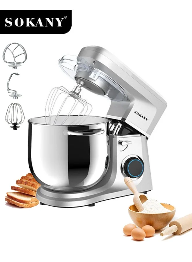 Sokany Stand Mixer Kitchen Machine 1700W Electric Food Processor with Stainless Steel Bowl (Silver, 11L) iamj8