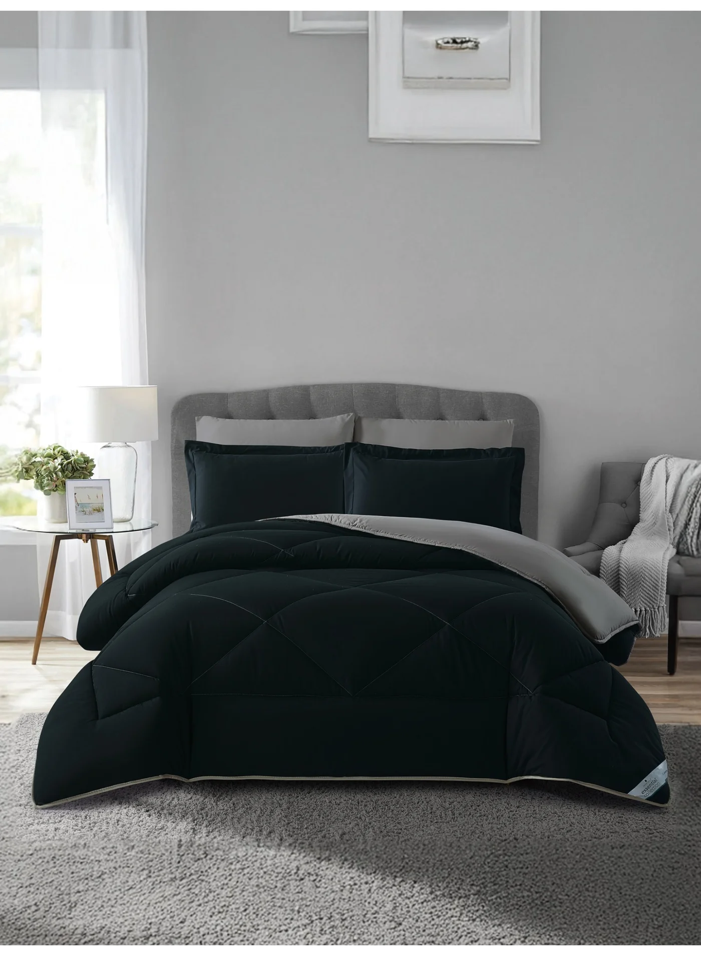 Donetella 6-Piece Quilted Bedding Comforter Set Premium Microfiber Solid Bed Set (King Size, 200x200 cm) o7ss8