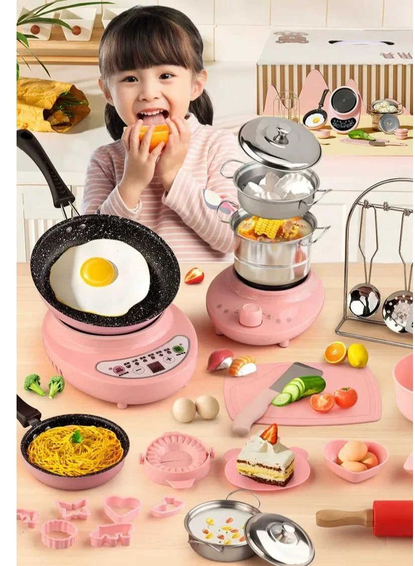 I LOVE KIDS Mini Electric Kitchen Cooking Set (26 Pieces, Educational Pretend Play Toy for Kids) ns2rf