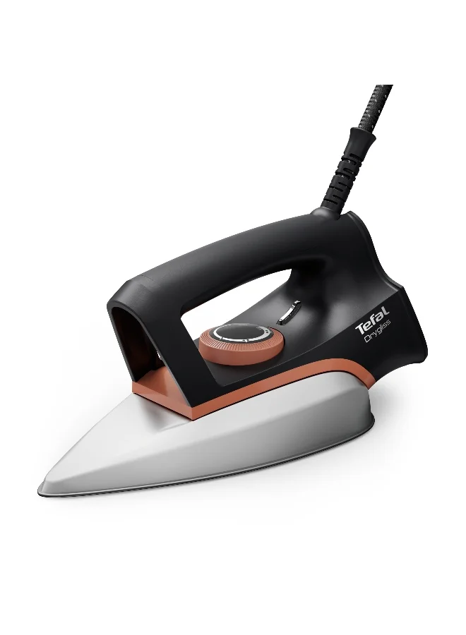 Premium Dry Iron Classical Plus 1200W Fast Heat-Up Lightweight Easy-Gliding Soleplate (Black & Terracotta, 1200W) 09rbq