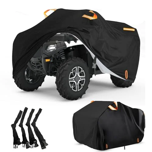 INEZARI ATV Cover Heavy Duty 300D Oxford Waterproof Outdoor Protection for All-Terrain Vehicles (Black, Universal Fit) qdbxk