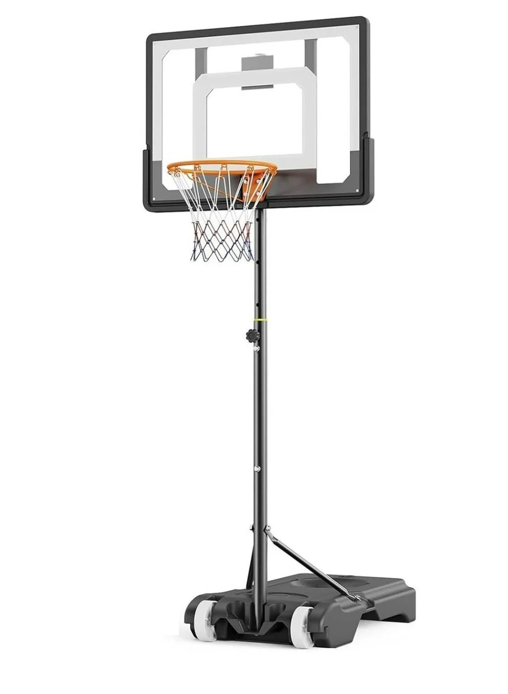 Pikengenus Portable Basketball Hoop System Adjustable Height 122-213cm with 32 Inch Shatterproof Backboard for Kids and Teens 4hhz8