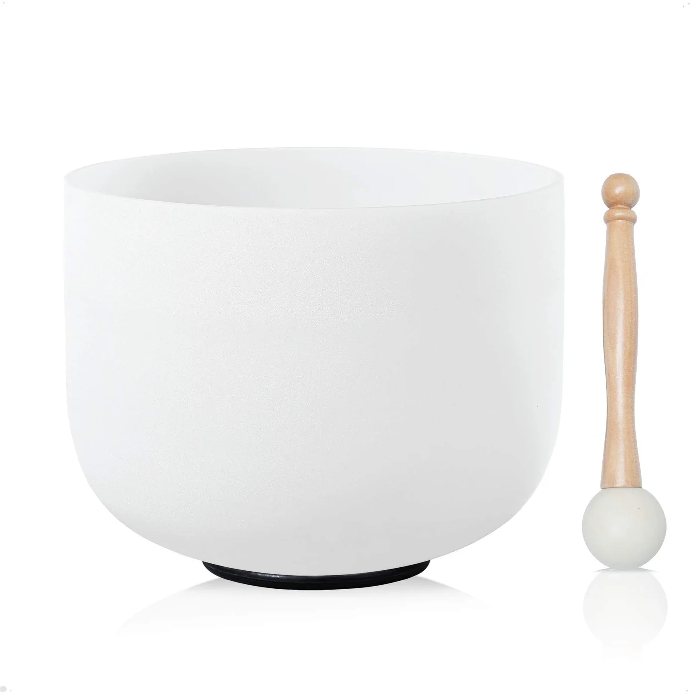CVNC Frosted Quartz Crystal Singing Bowl 8 Inch G Note 440Hz Sound Healing Instrument with Mallet and O-Ring fl1aa