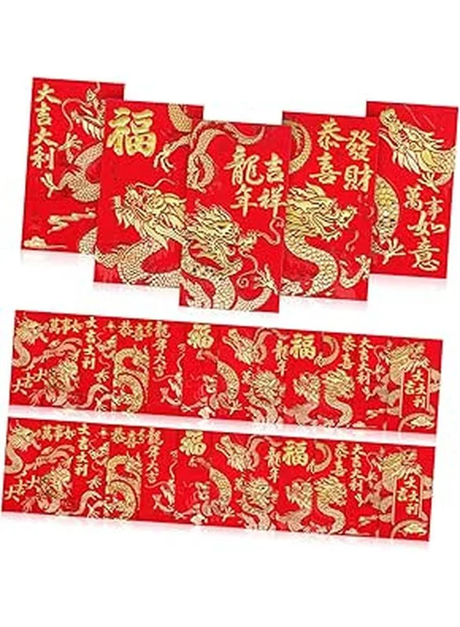 Premium Embossed Red Envelopes for Lunar New Year and Celebrations (36 Pcs, Red) 22mrl