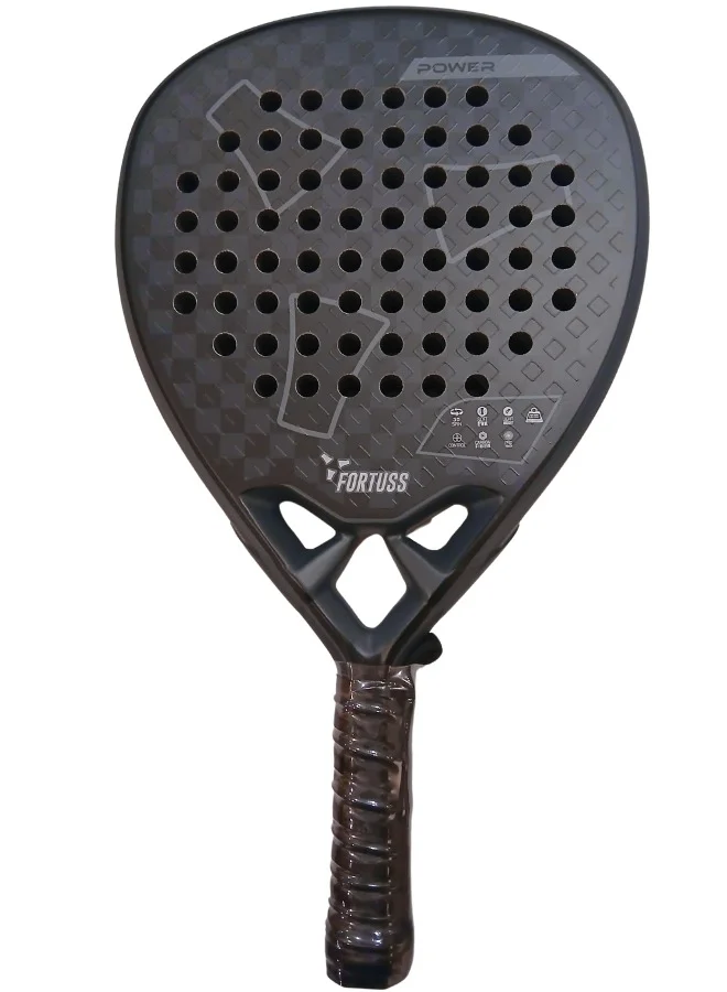 FORTUSS Padel Tennis Racket Full Carbon Fiber Diamond Shape Professional Paddle Racquet with Bag (Silver/Black) qjmt4
