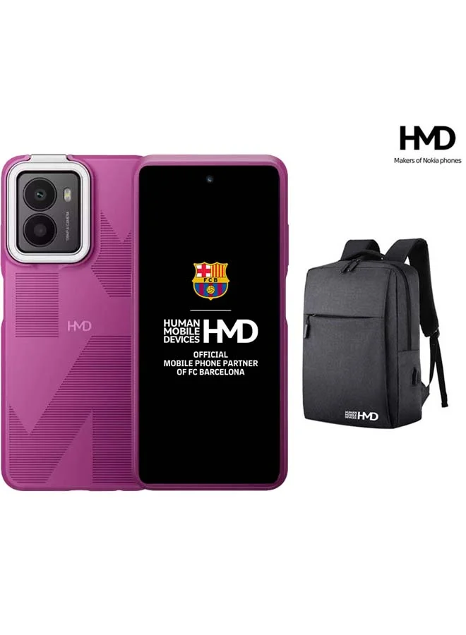 HMD Fusion 5G Smartphone 256GB 24GB RAM Dual SIM with Selfie Case and USB Backpack (Pink, 6.56 inch) 3xewa
