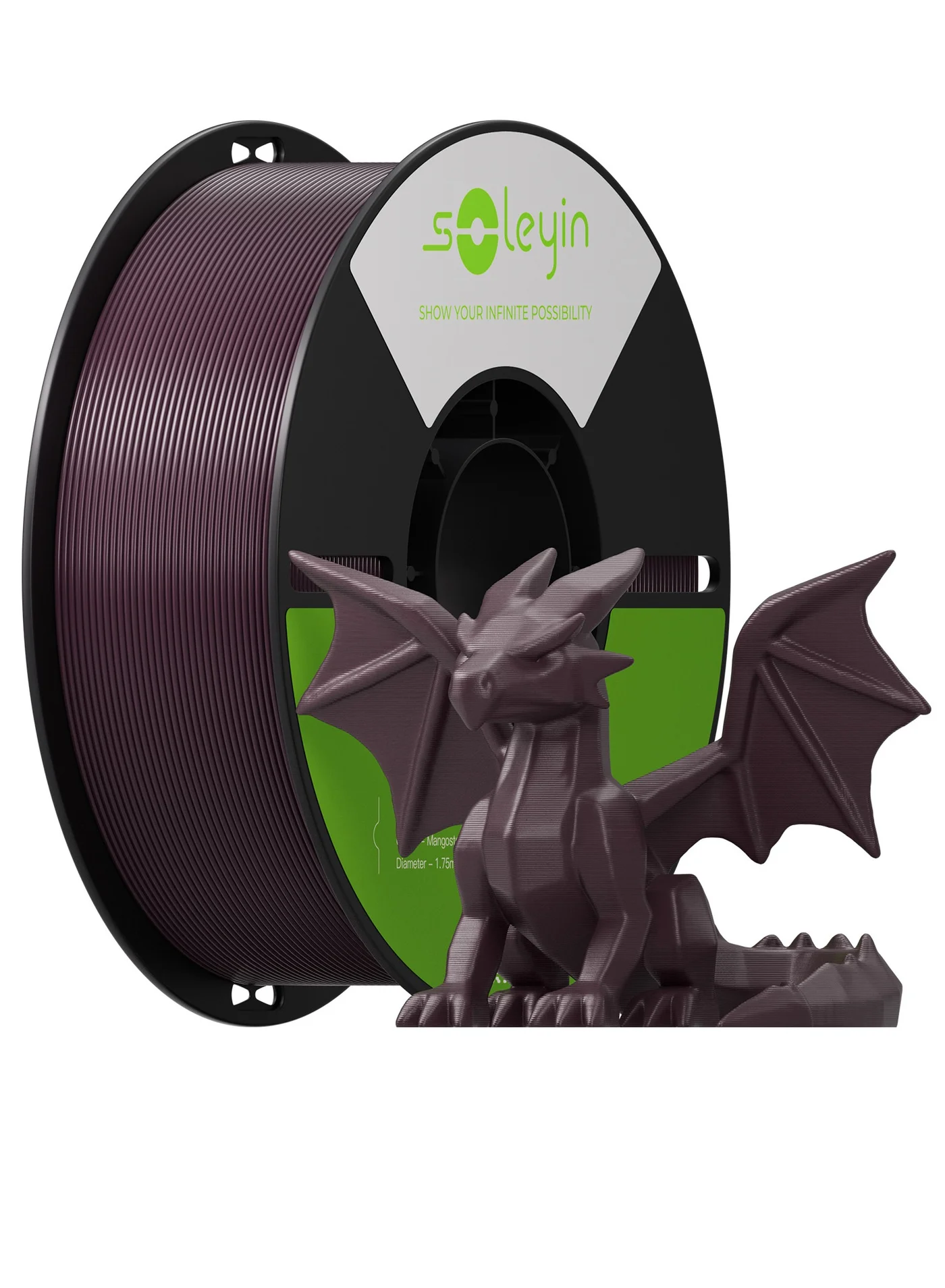 Soleyin PETG 3D Printer Filament (1.75mm, Mangosteen Purple) High-Speed Professional Printing Material for FDM Printers oeyly