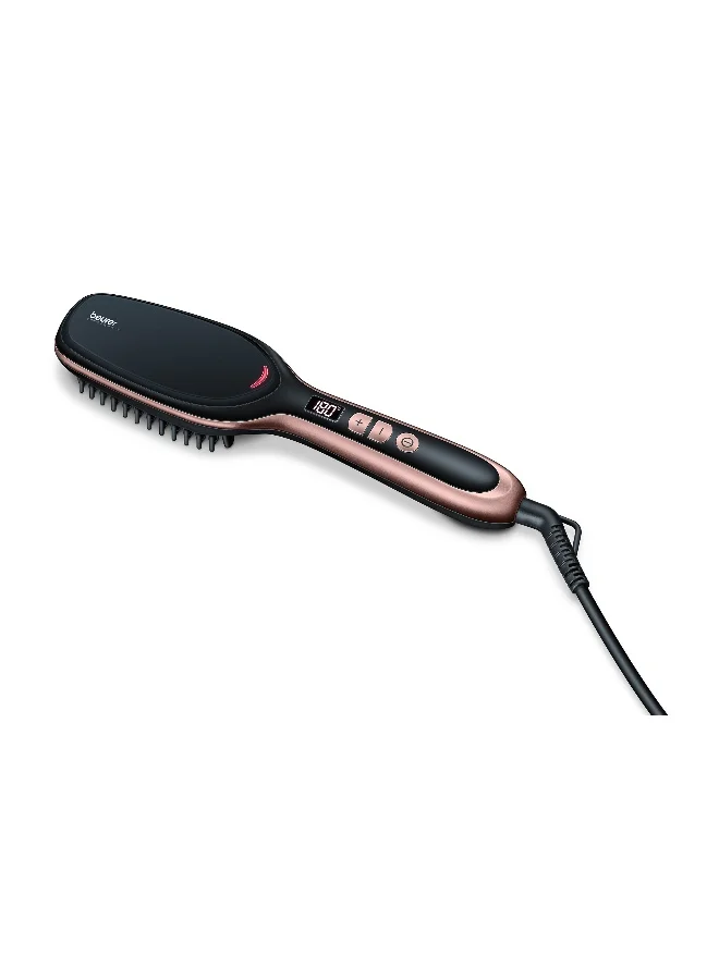 Beurer HS 60 Hair Straightening Brush with Ceramic-Coated Bristles and Integrated Ion Function for Sleek Styling (1 Unit) 385ub