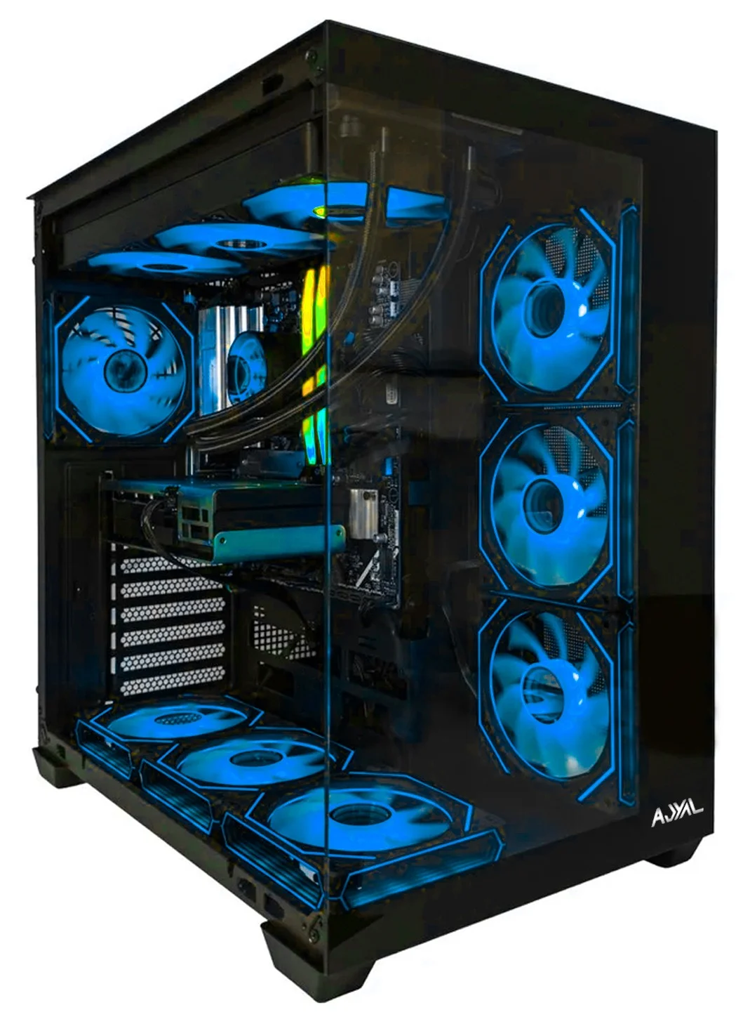 AJYAL High-Performance Gaming PC Desktop with 16GB DDR5 RAM, 1TB NVMe SSD, 850W PSU, 360mm Liquid Cooling, ARGB Lighting, Windows 11 Pro dqdwk