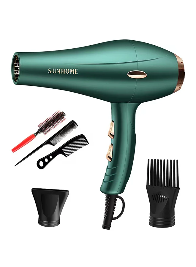 Sunhome Professional Hair Dryer Set with Styling Attachments (Green, 1800W) 2ehfm