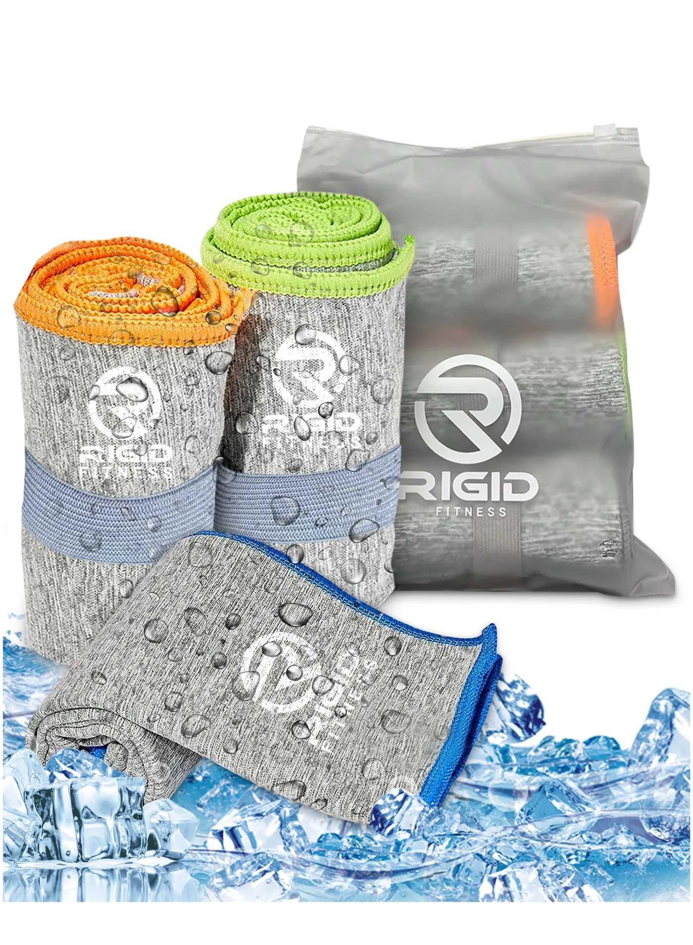 Rigid Fitness Microfiber Quick-Dry Towels (Silver, 3-Pack, 77x40cm) Premium Absorbent Gym Accessories qqof9