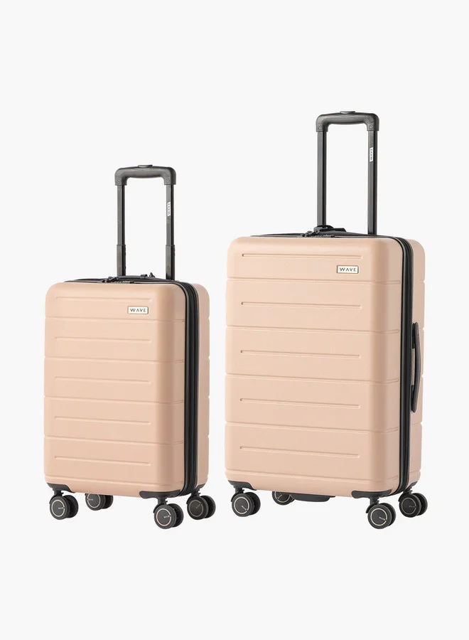 Wave Textured Hardcase Luggage Trolley with Retractable Handle (Cabin Bag, 50 cm) mw7uv