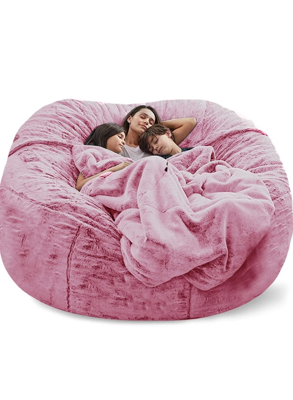 Arabest Giant Bean Bag Cover Premium Velvet Lazy Sofa for Adults (Snow Red, 180cm) 3pln4