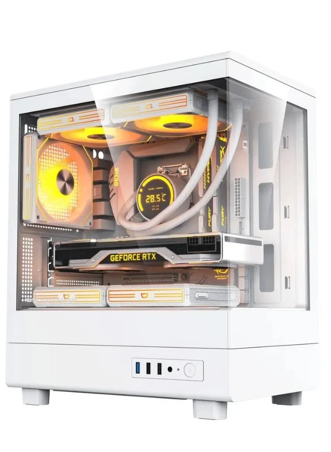 DarkFlash Gaming Desktop PC (Intel i5, 16GB RAM, 500GB SSD, Dedicated Graphics) High-Performance Tower for Gamers (White) 6eij4