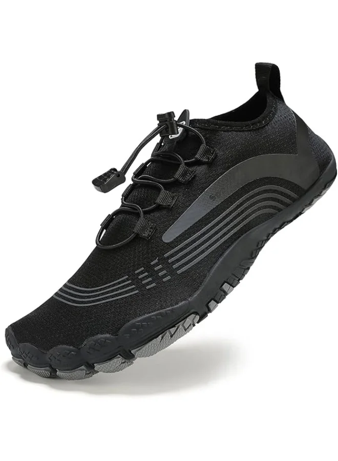 OUSIMEN Water Shoes Quick-Dry Non-Slip Barefoot Aqua Sports Footwear for Swimming Beach Yoga (Black, 45) ej6wx