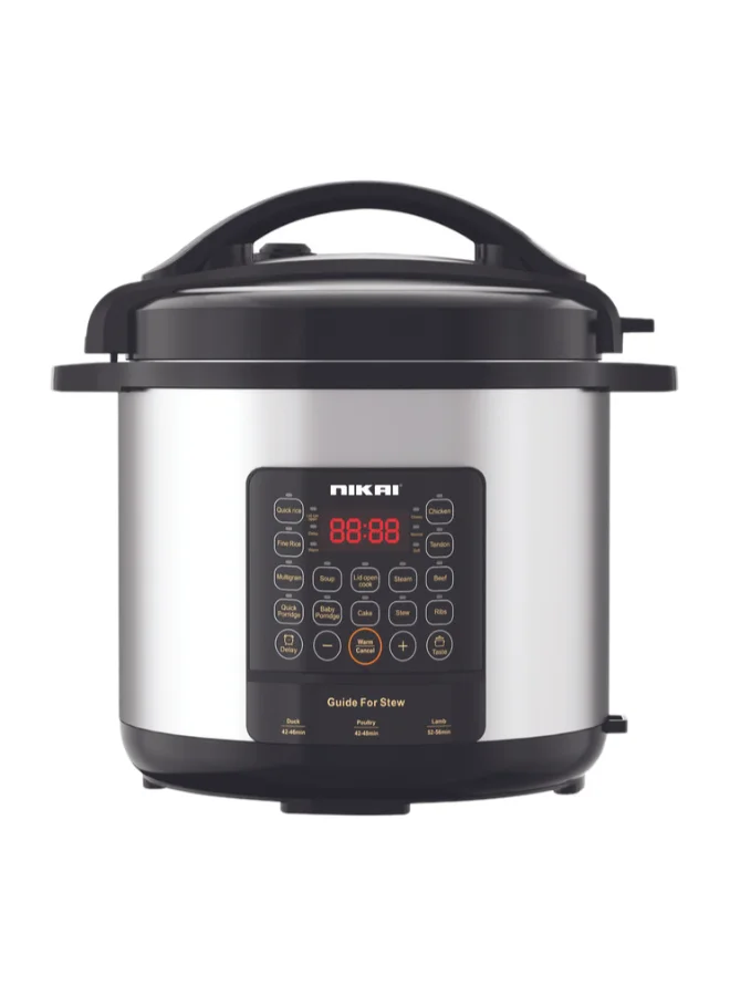 Nikai Digital Pressure Cooker Premium Multi-Cooker with Advanced Controls (Silver, 8 L) y5u53