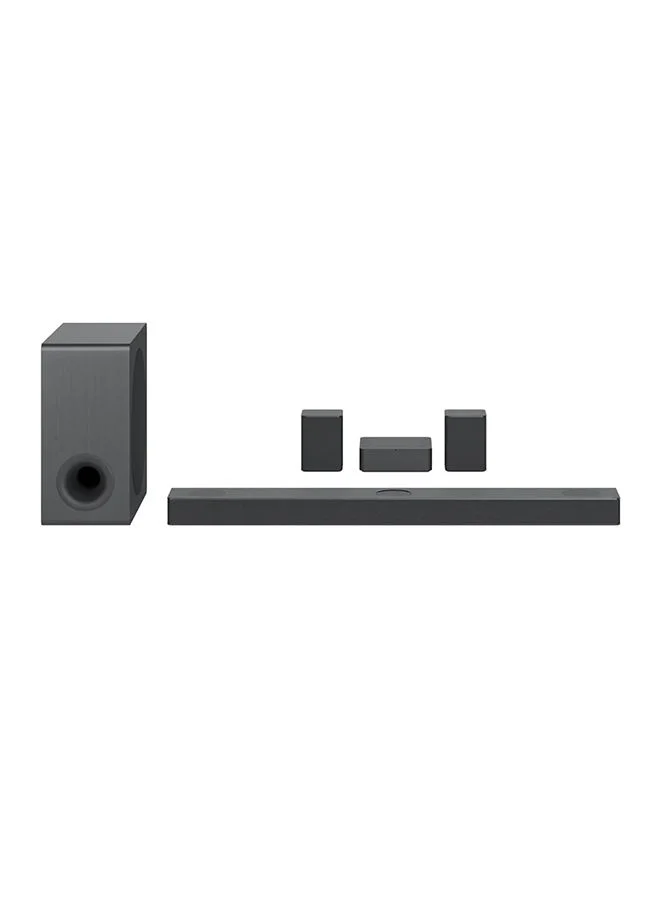 Ultra-HD 5.1.3 Channel Sound Bar System with Wireless Rear Speakers and Dolby Atmos for Immersive Home Cinema (Black) jyo89