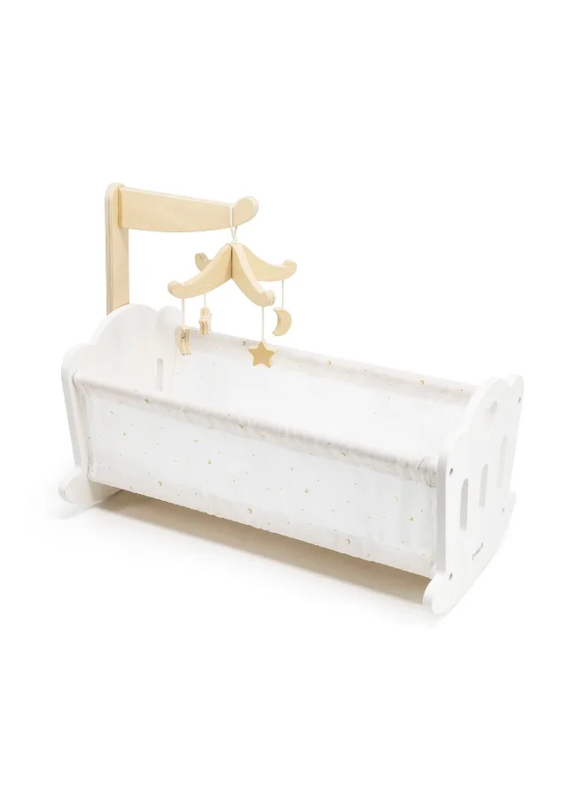 Polar B Wooden Doll Cradle Premium Nursery Toy for Kids (40 cm x 25 cm) hi4js