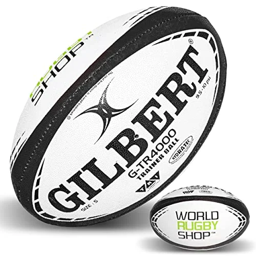 Gilbert GTR4000 Rugby Ball Professional Training Equipment (Black, Size 5) 548vd
