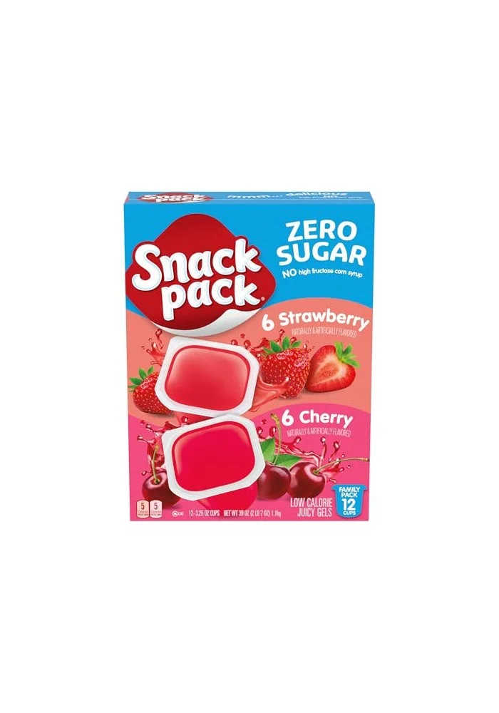 Snack Pack Zero Sugar Strawberry and Cherry Flavored Juicy Gels (12 Count, 921 g) esrpr