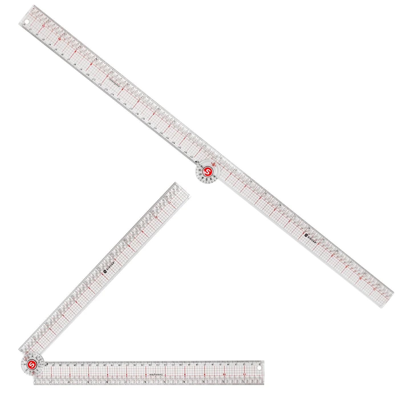 Premium Folding Sewing Ruler with Precision Grid Lines for Quilting and Patternmaking (Clear, 60 cm) 1elxf