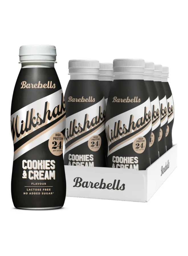 Barebells Protein Milkshake Ready to Drink Cookies & Cream Flavor High Protein Snack (8 x 330 mL) 55hzy