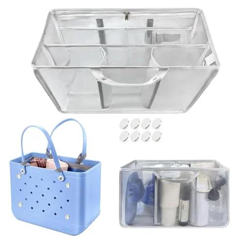 Premium Beach Bag Organizer Insert for Extra Large Rubber Tote Bags Lightweight Mesh Divider Pouch (Grey, XL) 8qcu2