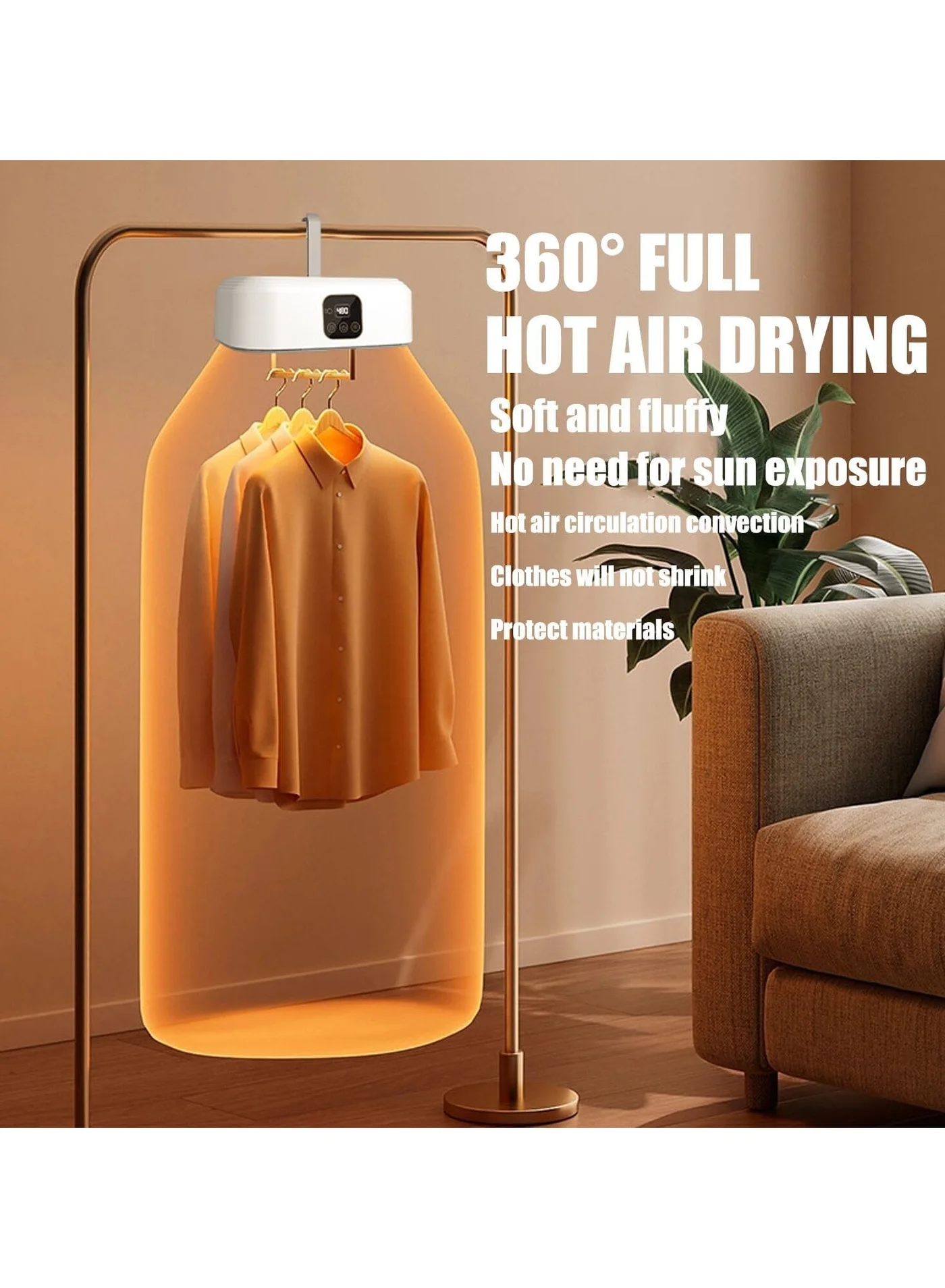DubaiGallery Portable Electric Foldable Clothes Dryer Heater (Compact, 1000W) for Home and Apartment Use bt7mu