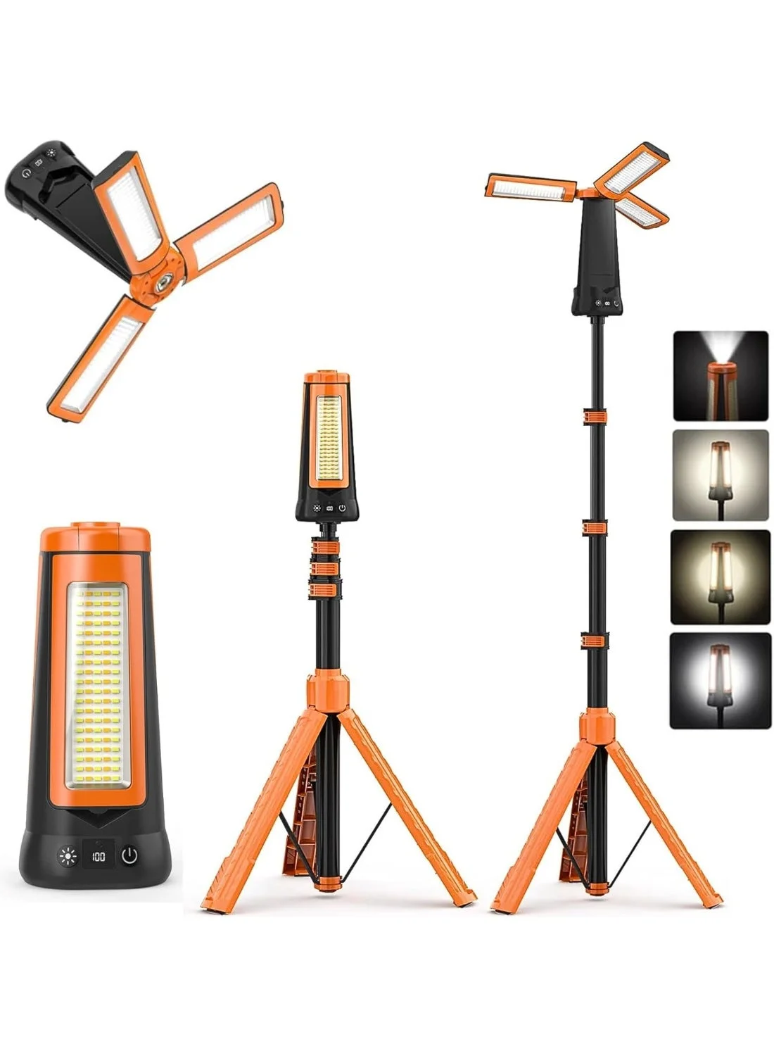 Premium LED Camping Lantern with Adjustable Telescopic Tripod Stand (Portable, Waterproof, Outdoor Lighting for Hiking and Emergency Repair) ypozk