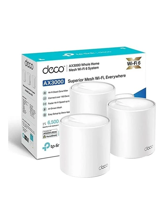 Premium AX3000 Whole Home Mesh Wi-Fi 6 System AI-Driven High-Speed Wireless Router (White, 3-Pack) nwwzs