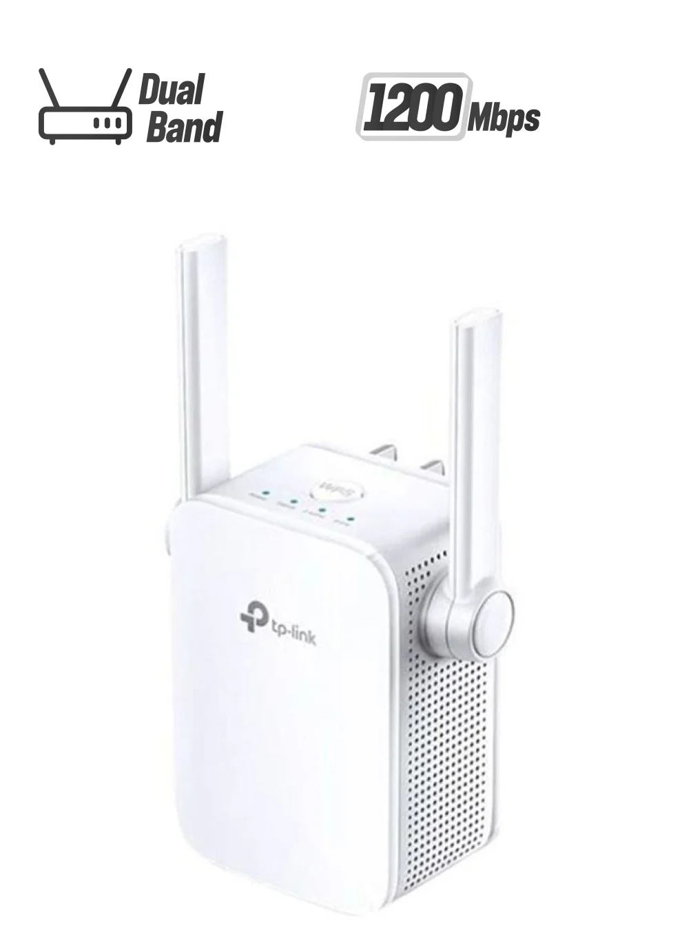 Premium AC1200 Dual Band Wi-Fi Range Extender Signal Booster with Ethernet Port and Access Point Mode (White) 01ynm