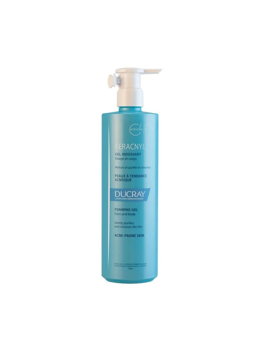 Ducray Keracnyl Foaming Gel Gentle Cleansing Face and Body Wash for Oily and Blemish-Prone Skin (200 mL) cvooc