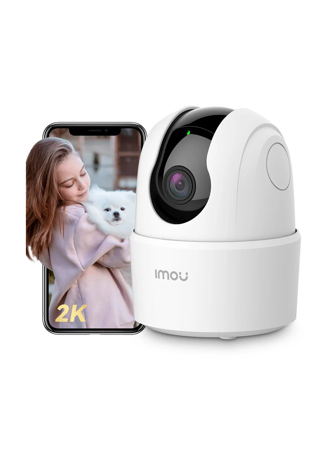 Imou Ranger 2C Indoor Security Camera 3MP 2K WiFi Surveillance with 360¡ã Pan Tilt and Smart Human Detection (White, 1 Unit) 0rnqd