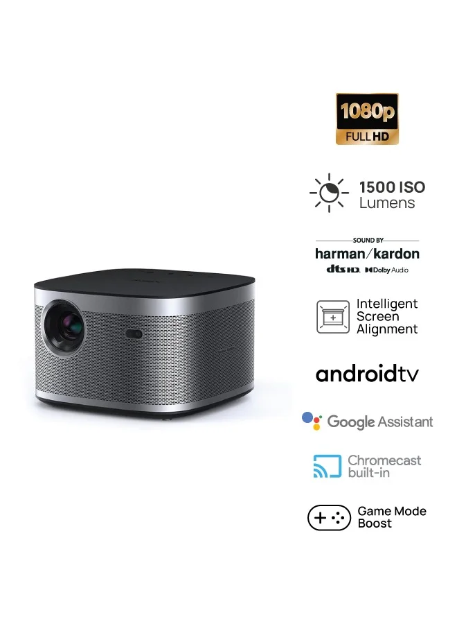 Premium Full HD Long Throw Projector 1500 ISO Lumens Intelligent Screen Adaptation for Home and Office (Space Grey, 200-inch Display) trdg3