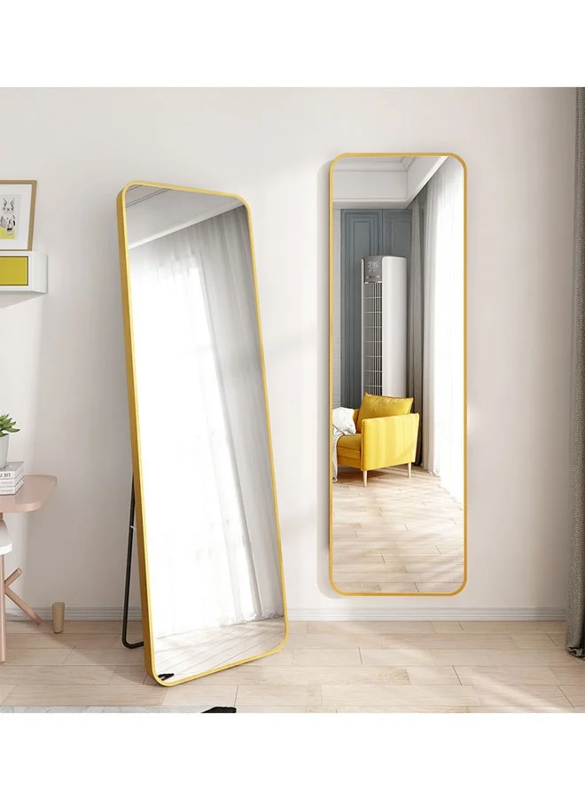 NKX Full Length Floor Mirror, Premium Aluminum Alloy Frame Dressing Mirror for Bedroom and Living Room (Gold, 80x180 cm) pqbwq