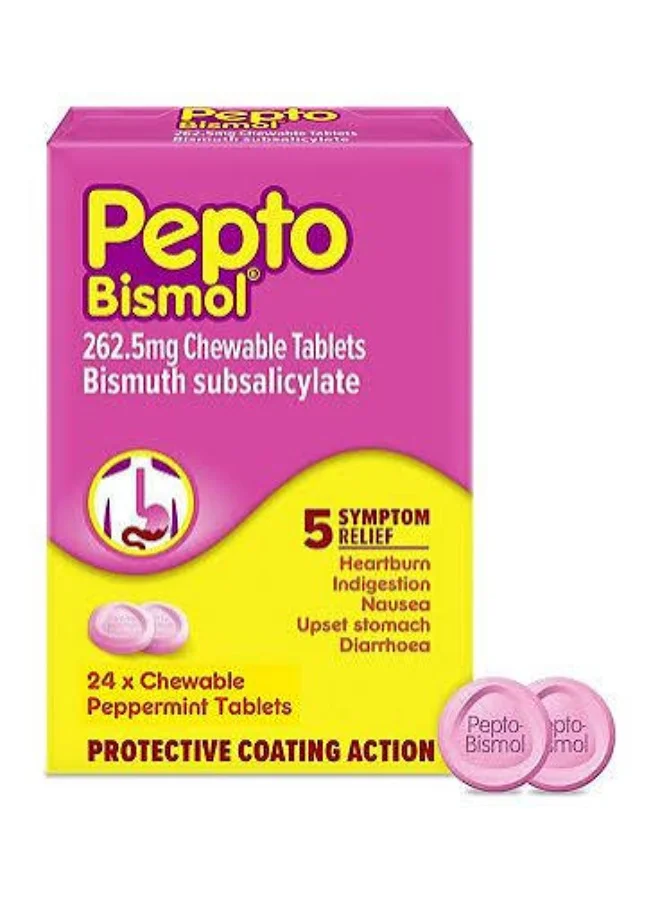 Digestive Relief Chewable Tablets Peppermint Flavor (24 Count, 262.5mg) k4h1v